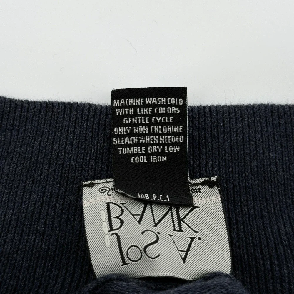 Jos. A. Bank 1/4 Zip Sweater Mens M‎ Signature Collection Pima Cotton Blue Knit
